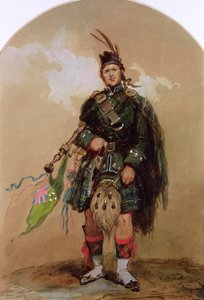Un joueur de cornemuse des 79e Highlanders au camp de Chobham en 1853 - Eugene Louis Lami