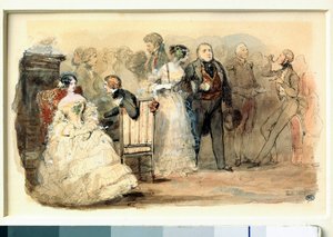 Une réception sous Louis Philippe Aquarelle par Eugène Lami (1800-1890)
