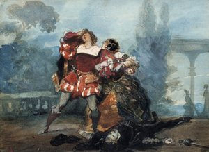 Illustration pour la pièce Les Caprices de Marianne, 1851 - Eugene Louis Lami