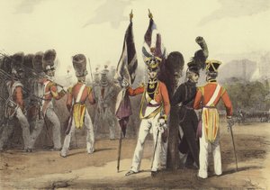 Officiers des gardes - Eugene Louis after Lami