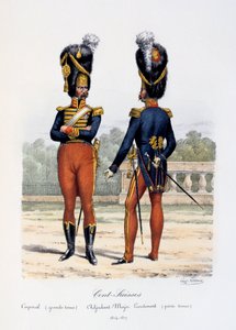 Cent-Suisses, Caporal grande tenue, Adjudant-Major Lieutenant petite tenue