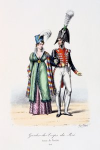 Gardes-du-Corps de Roi, tenue de société, 1814 - Eugene Titeux