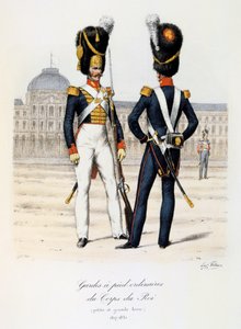 Gardes à pied ordinaires du Corps de Roi, petite et grande tenue, 1817-30 - Eugene Titeux