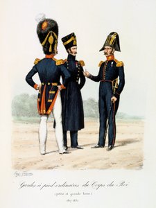 Gardes à pied ordinaires du Corps de Roi, petite et grande tenue, 1817-1830