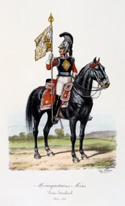 Mousquetaires Noirs, Porte-drapeau, 1814-15 - Eugene Titeux