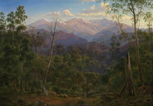 Mont Kosciusko, vu depuis la frontière victorienne (Mount Hope Ranges) - Eugene von Guérard