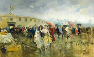 Devant la Plaza de Toros, Madrid, 1897 - Eugenio Lucas Villamil