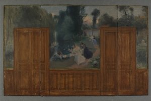 Esquisse pour la mairie de Créteil : Paysage - Rives de la Marne vues du pont de l