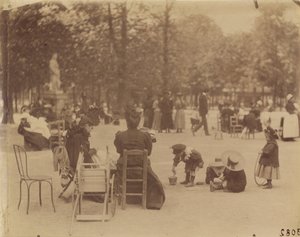 Femmes et enfants dans les jardins du Luxembourg - Eugène Atget