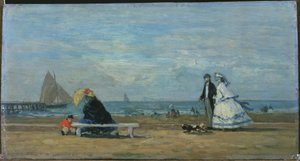 Plage à Trouville - Eugene Louis Boudin