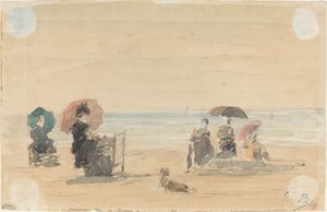 Parasols, Trouville - Eugène Boudin