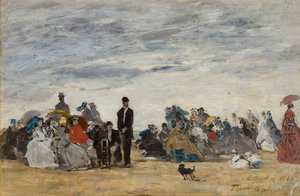 La plage de Trouville - Eugene Louis Boudin