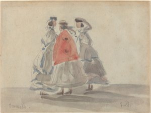 Trois femmes à Trouville - Eugène Boudin