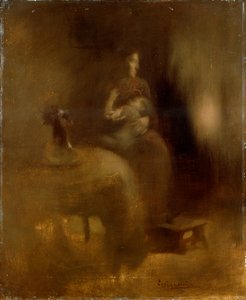 Femme avec un bébé sur ses genoux, années 1890 - Eugène Carrière