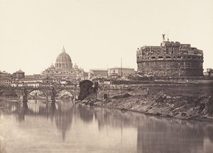 Veduta di Castel St Angelo. S. Pietro - Eugène Constant