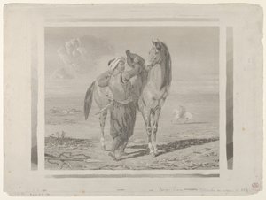 Un Turc sellant son cheval, 1824 - Eugène Delacroix