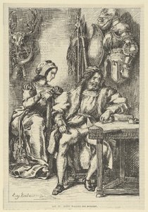 Goetz von Berlichingen écrivant ses mémoires, après 1845 - Eugène Delacroix