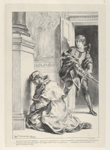 Hamlet tente de tuer le roi - Eugène Delacroix