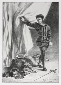 Hamlet : Hamlet et le cadavre de Polonius - Eugène Delacroix
