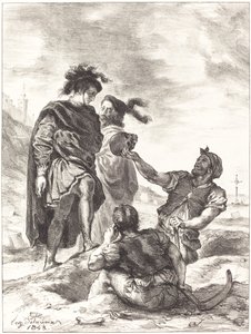 Hamlet et Horatio devant les fossoyeurs (Acte V, Scène I) - Eugène Delacroix