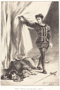 Hamlet et le corps de Polonius (Acte III, Scène IV) - Eugène Delacroix