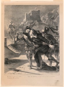 Illustration pour Hamlet : Hamlet essaie de suivre le fantôme de son père (I,4)