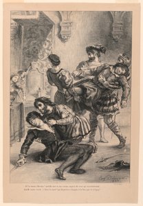 Illustration pour Hamlet : La mort de Hamlet (V,2) - Eugène Delacroix