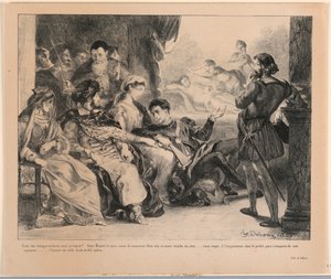 Illustration pour Hamlet : Les acteurs représentent la mort du père d