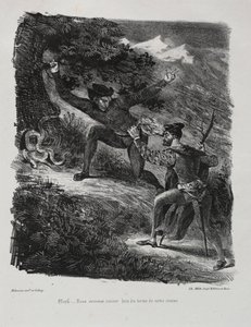 Illustrations pour Faust : Faust et Méphistophélès dans les montagnes du Harz - Eugène Delacroix