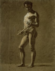 Nu académique masculin debout (recto) ; Croquis du bras supérieur (verso)