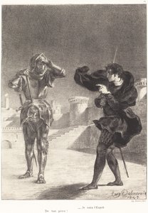 Le Fantôme sur la Terrasse (Acte I, Scène V) - Eugène Delacroix