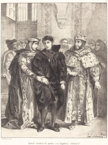 La reine essaie de consoler Hamlet (Acte I, Scène II) - Eugène Delacroix