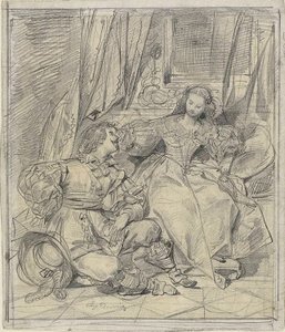 Dame et cavalier - Eugène François Marie Joseph Devéria