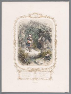Deux amants saluant Cupidon (La semaine des amours)