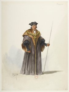 Btv1b84558104 09 - Saint-Saëns - Henry VIII - Maquettes de costumes - Lacoste - 9e Huissier - Eugene Lacoste