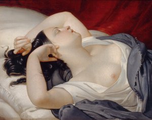 Femme italienne endormie, années 1840 - Eugéne Pluchart