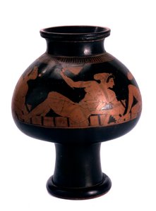 Psykter à figures rouges avec une scène de symposium, Grèce antique