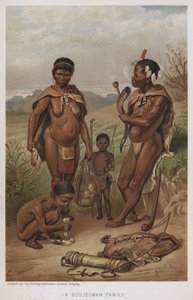 Une famille Bosjesman (chromolithographie) - European School