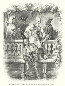 Un café sur le Bosphore (gravure) - European School