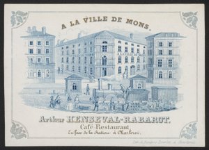 A La Ville De Mons, Arthur Henseval-Rabarot, Café Restaurant (gravure) - European School