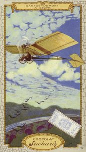 Alberto Santos-Dumont à St Cyr, France (chromolitho) - European School