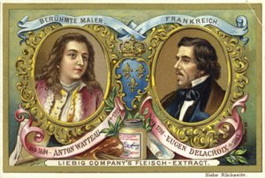 Antoine Watteau et Eugène Delacroix, artistes français - European School