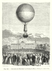 Ascension de Blanchard au Champ-de-Mars, à Paris, le 2 mars 1784 - European School