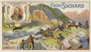 Les Boers attaquant un train blindé britannique, Chieveley, Afrique du Sud, Guerre des Boers, 15 octobre 1899 - European School