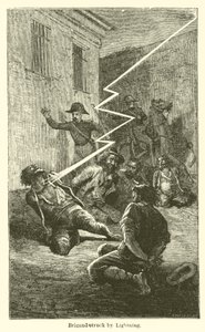 Brigand frappé par la foudre (gravure) - European School