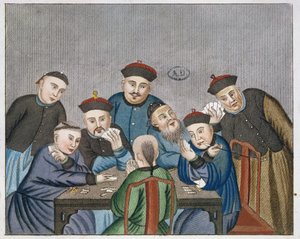 Joueurs de cartes en Chine, début du XIXe siècle - European School