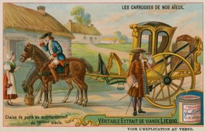 Chaise commençant un voyage au XVIIIe siècle - European School
