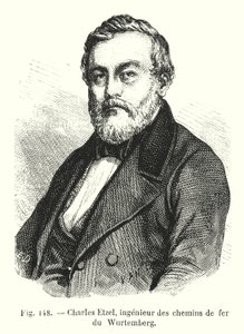 Charles Etzel, ingénieur des chemins de fer du Wurtemberg (gravure) - European School