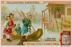 Enfants chinois travaillant comme bateliers - European School