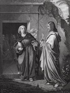 Christ apparaissant à Marie, Saint Jean, Ch 20, v 14 (gravure) - European School